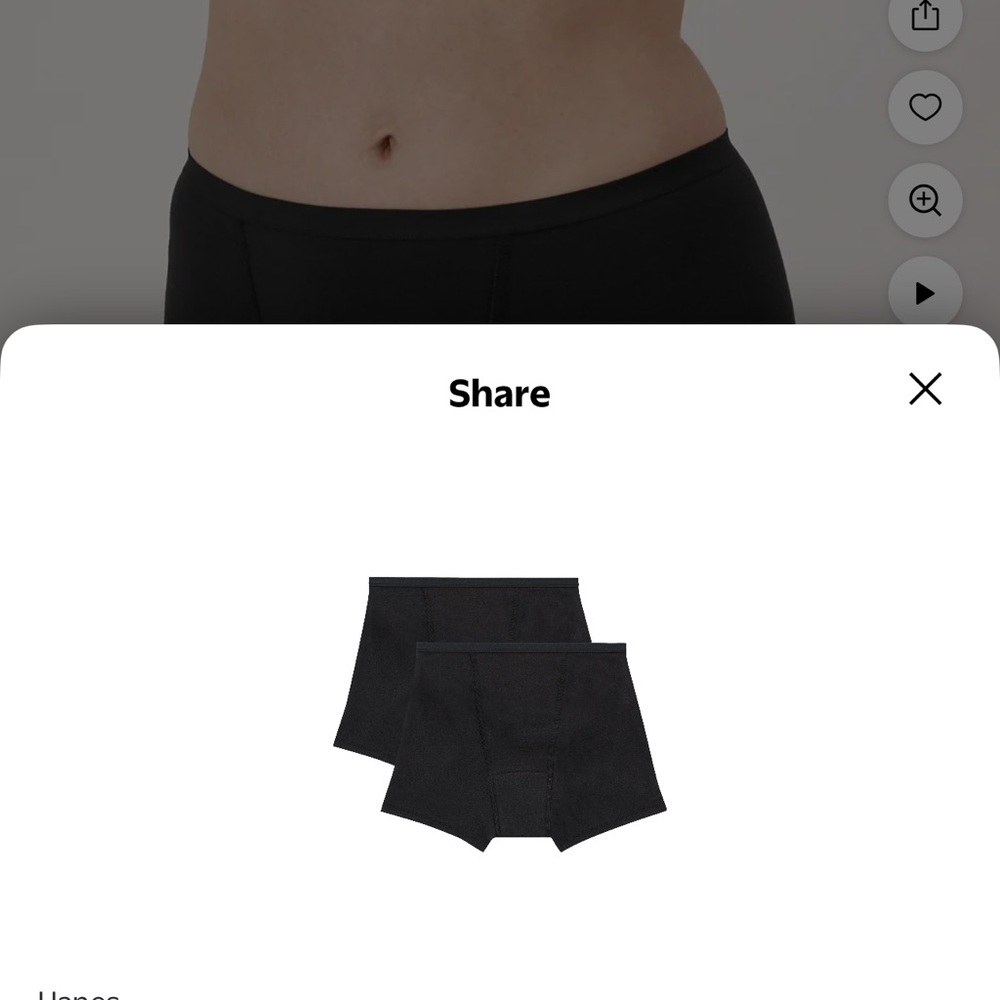 Hanes Comfort Super Period Protection Boxer  Briefs in Black, 2 pack, 5/Medium - Picture 6 of 10